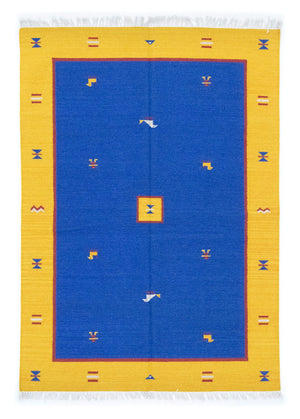 Kelim Teppich - Trendy 200 x 140 cm - blau