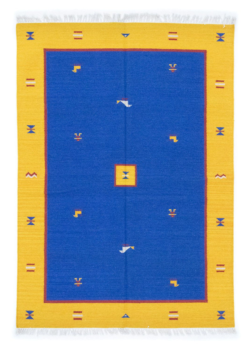 Kelim Teppich - Trendy 200 x 140 cm - blau