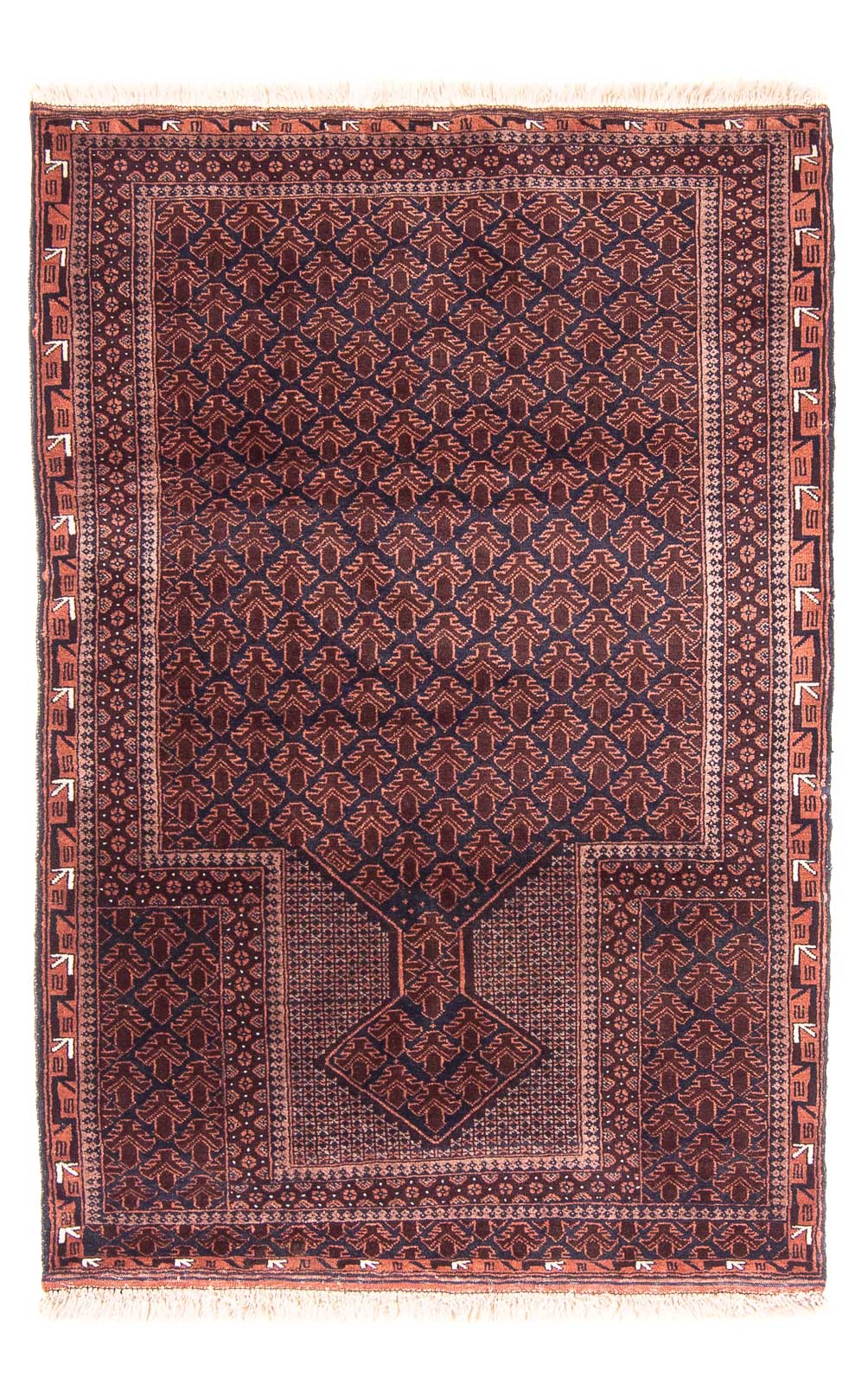 Belutsch Teppich - Gebetsteppich - 138 x 93 cm - dunkelblau