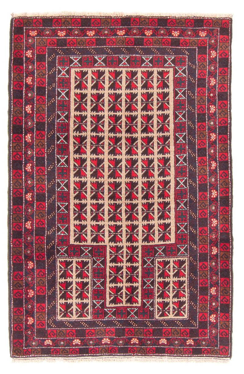 Belutsch Teppich - Gebetsteppich - 140 x 93 cm - beige