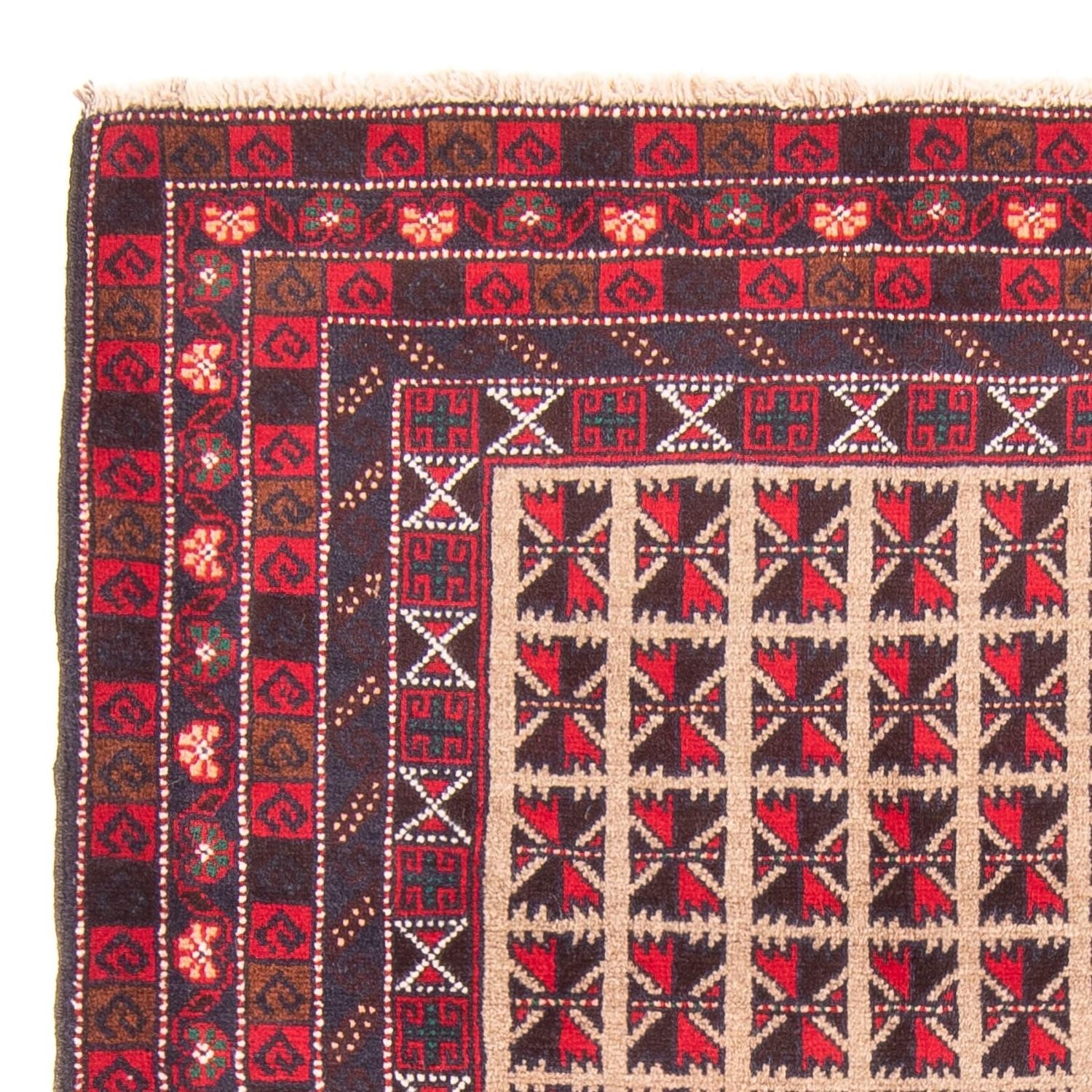 Belutsch Teppich - Gebetsteppich - 140 x 93 cm - beige