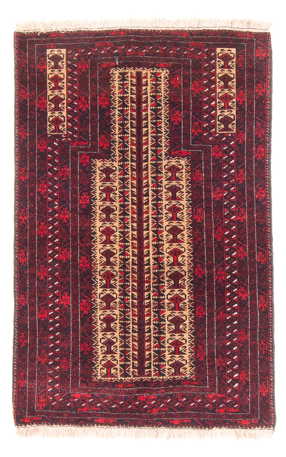 Belutsch Teppich - Gebetsteppich - 130 x 83 cm - beige