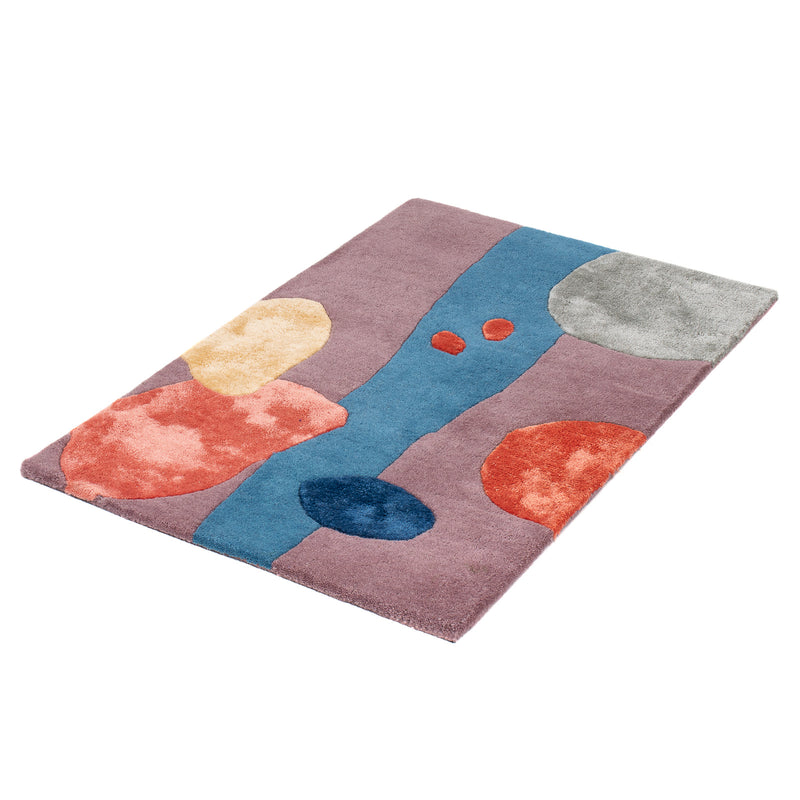 Designer Teppich - 90 x 60 cm - mehrfarbig