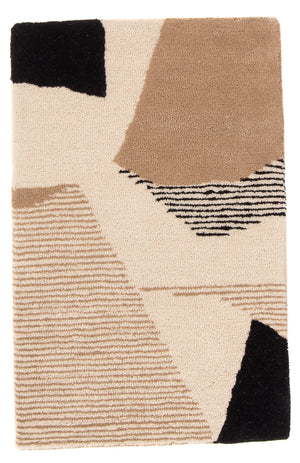 Wollteppich - 90 x 60 cm - beige
