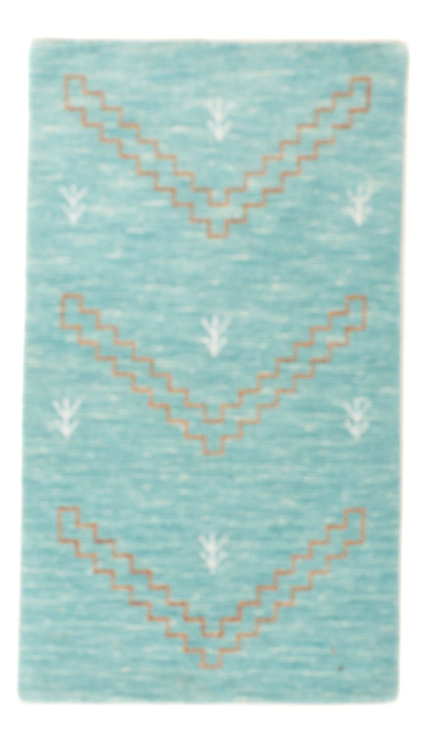 Gabbeh Teppich - Loribaft Softy - 102 x 62 cm - hellblau