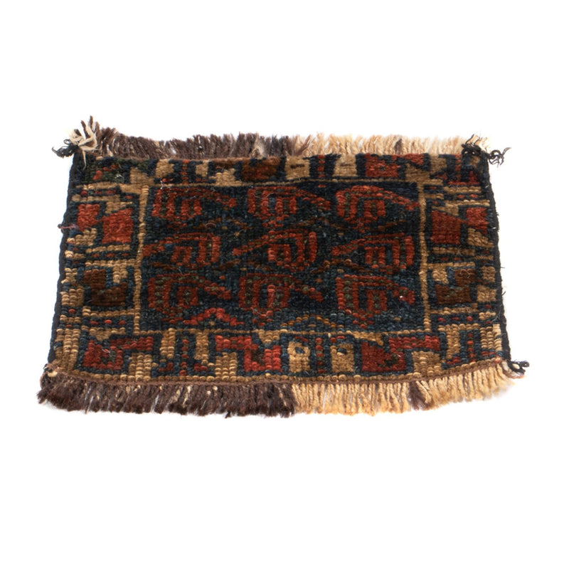 Afghan Teppich quadratisch  - 32 x 20 cm - mehrfarbig