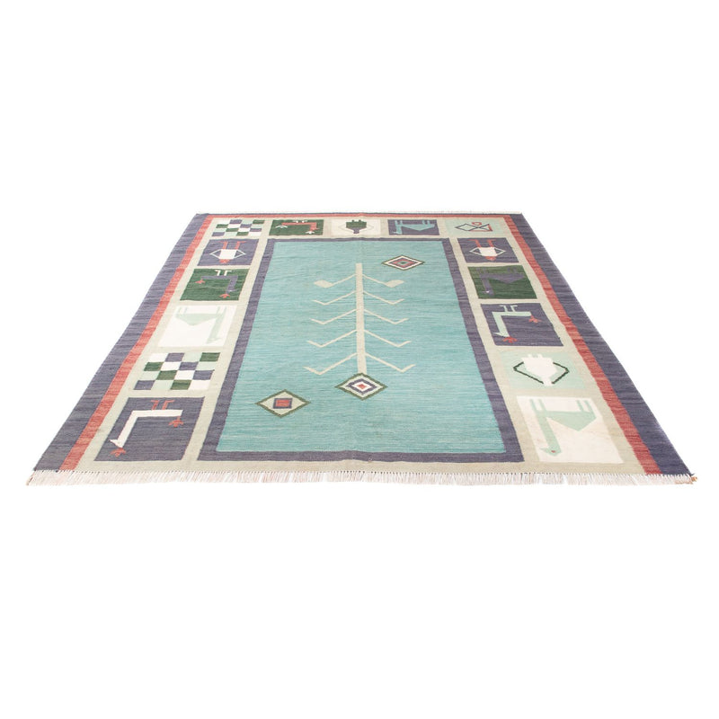 Kelim Teppich - Trendy - 240 x 200 cm - hellblau