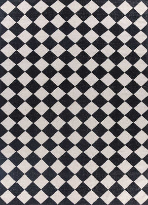 Wollteppich - 280 x 182 cm - schwarz-weiß