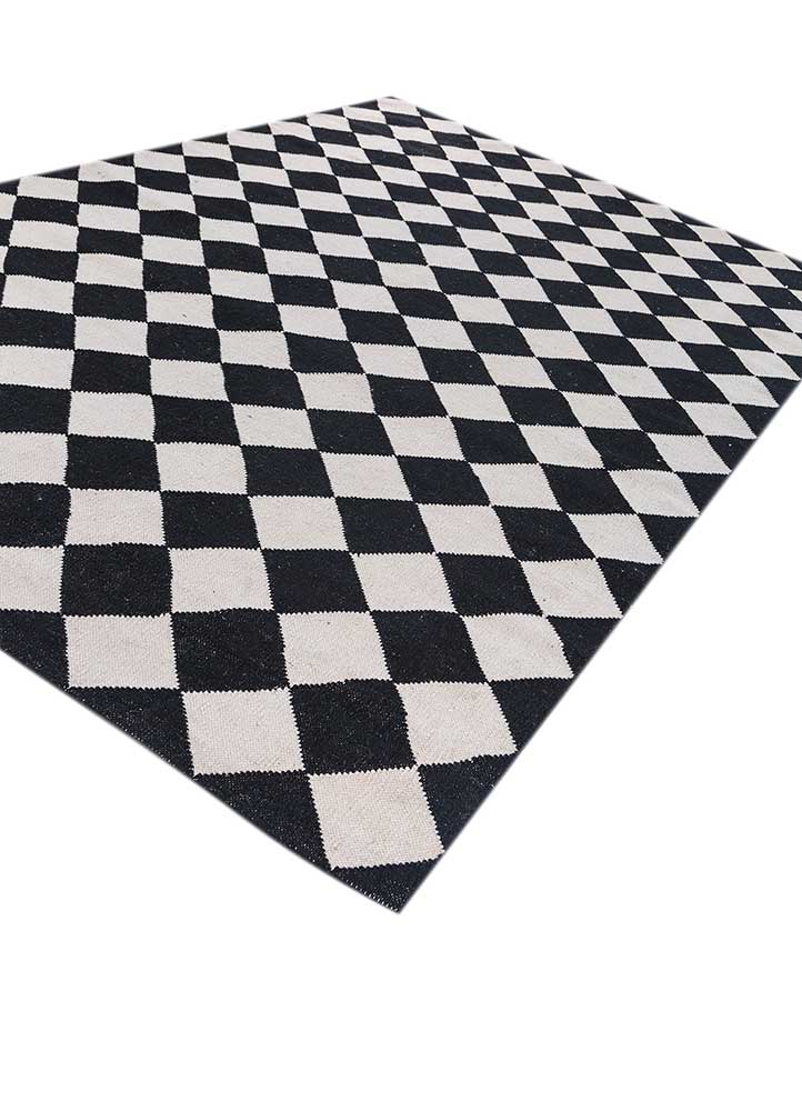 Wollteppich - 280 x 182 cm - schwarz-weiß