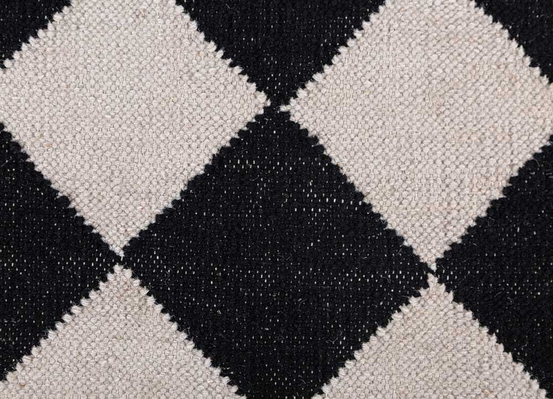 Wollteppich - 280 x 182 cm - schwarz-weiß