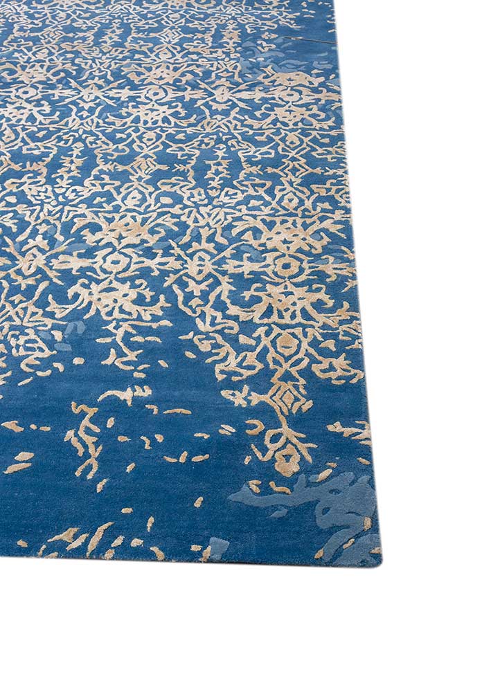 Wollteppich - 465 x 375 cm - blau