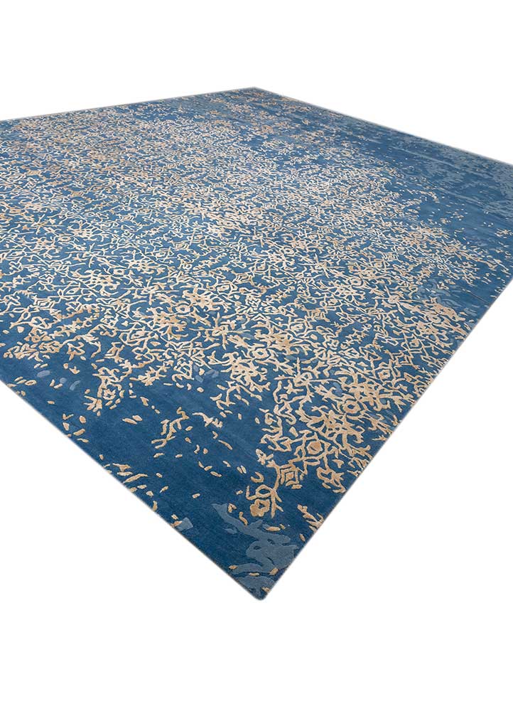 Wollteppich - 465 x 375 cm - blau