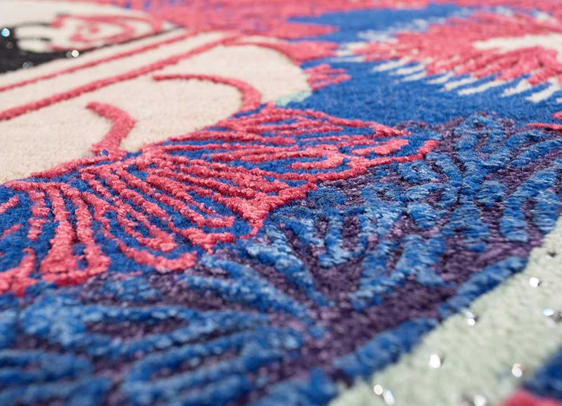 Wollteppich - 240 x 120 cm - blau