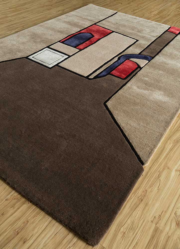 Wollteppich sonderform  - 240 x 170 cm - beige