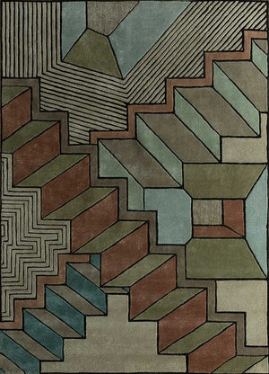 Wollteppich - 240 x 180 cm - grün