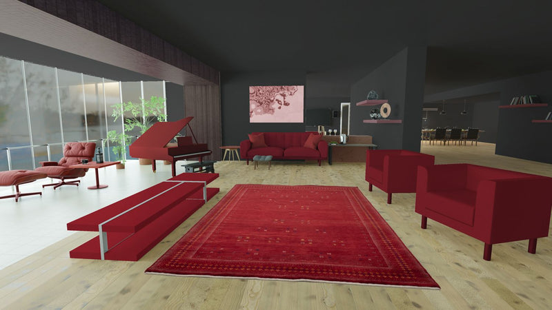Gabbeh Teppich - Loribaft Indus 400 x 300 cm - rot