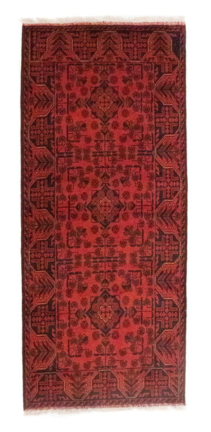 Afghan Teppich - Kunduz 189 x 75 cm - rot