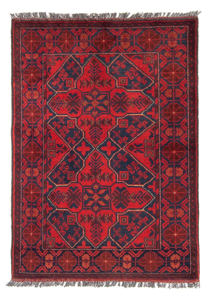 Afghan Teppich - Kunduz 125 x 78 cm - dunkelrot