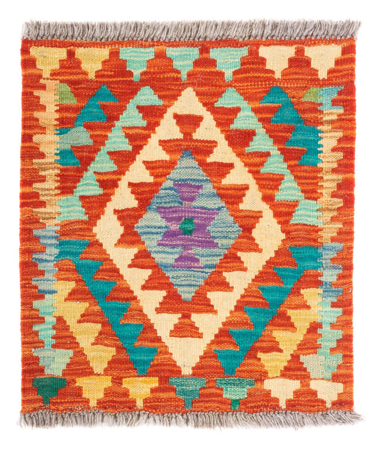 Kelim Teppich - Splash quadratisch  - 52 x 50 cm - mehrfarbig