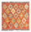 Kelim Teppich - Splash quadratisch  - 52 x 50 cm - mehrfarbig