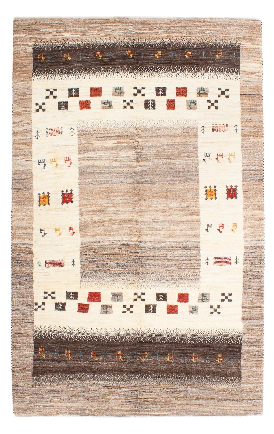 Gabbeh Teppich - Loribaft Perser - 186 x 117 cm - natur