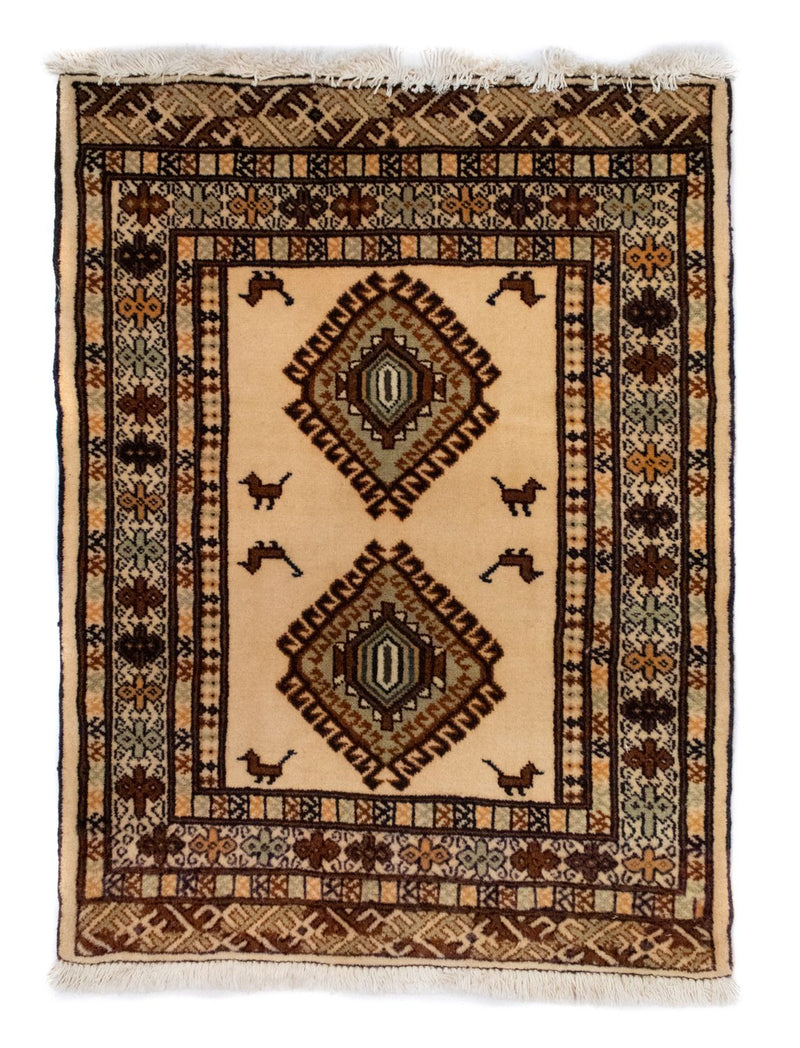 Turkaman Teppich 87 x 64 cm - beige