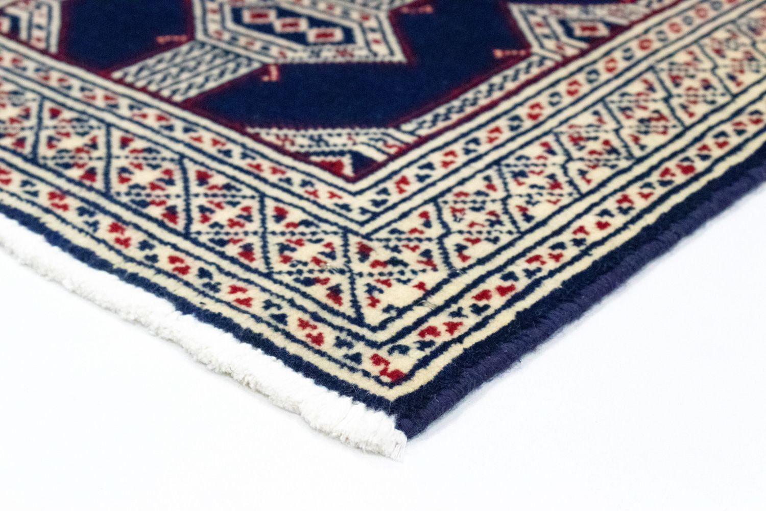 Turkaman Teppich 90 x 62 cm - blau