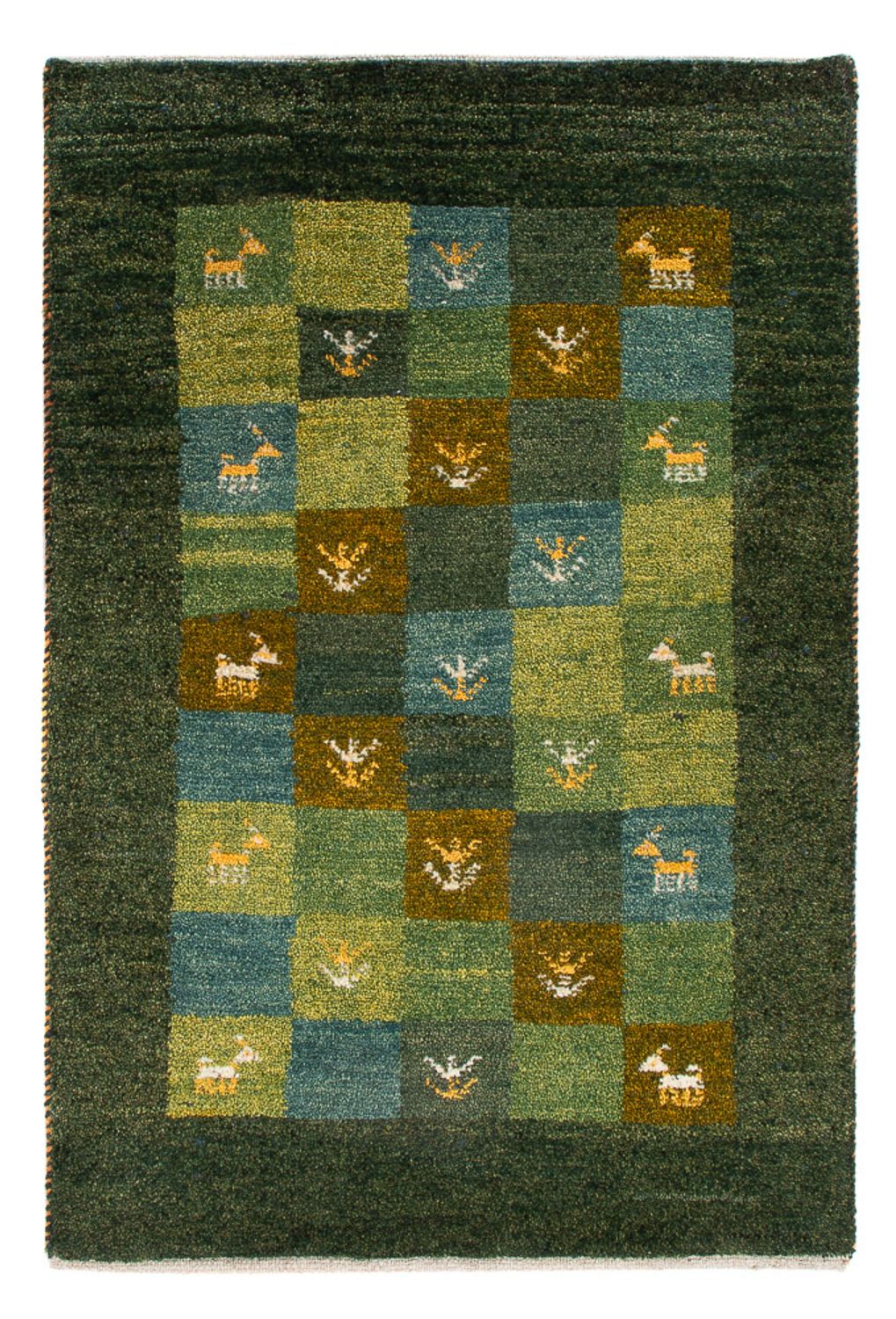 Gabbeh Teppich - Perser - 87 x 61 cm - grün