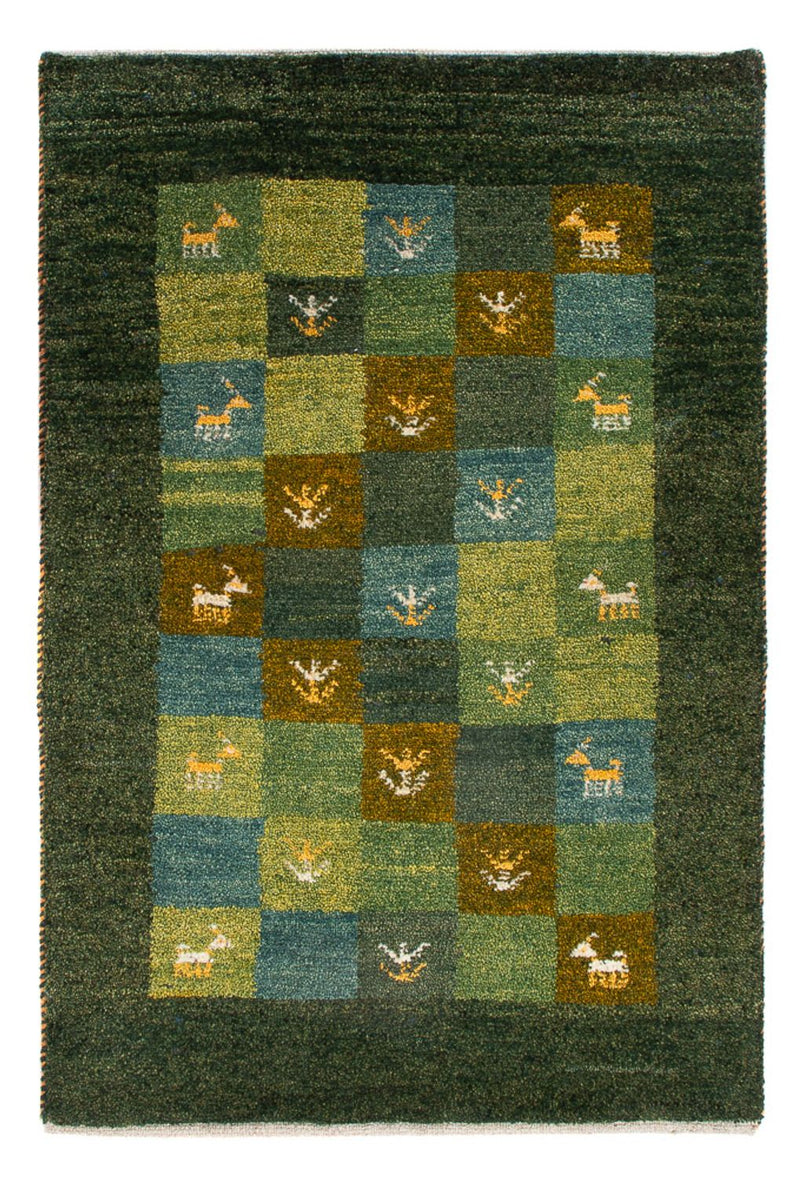 Gabbeh Teppich - Perser - 87 x 61 cm - grün