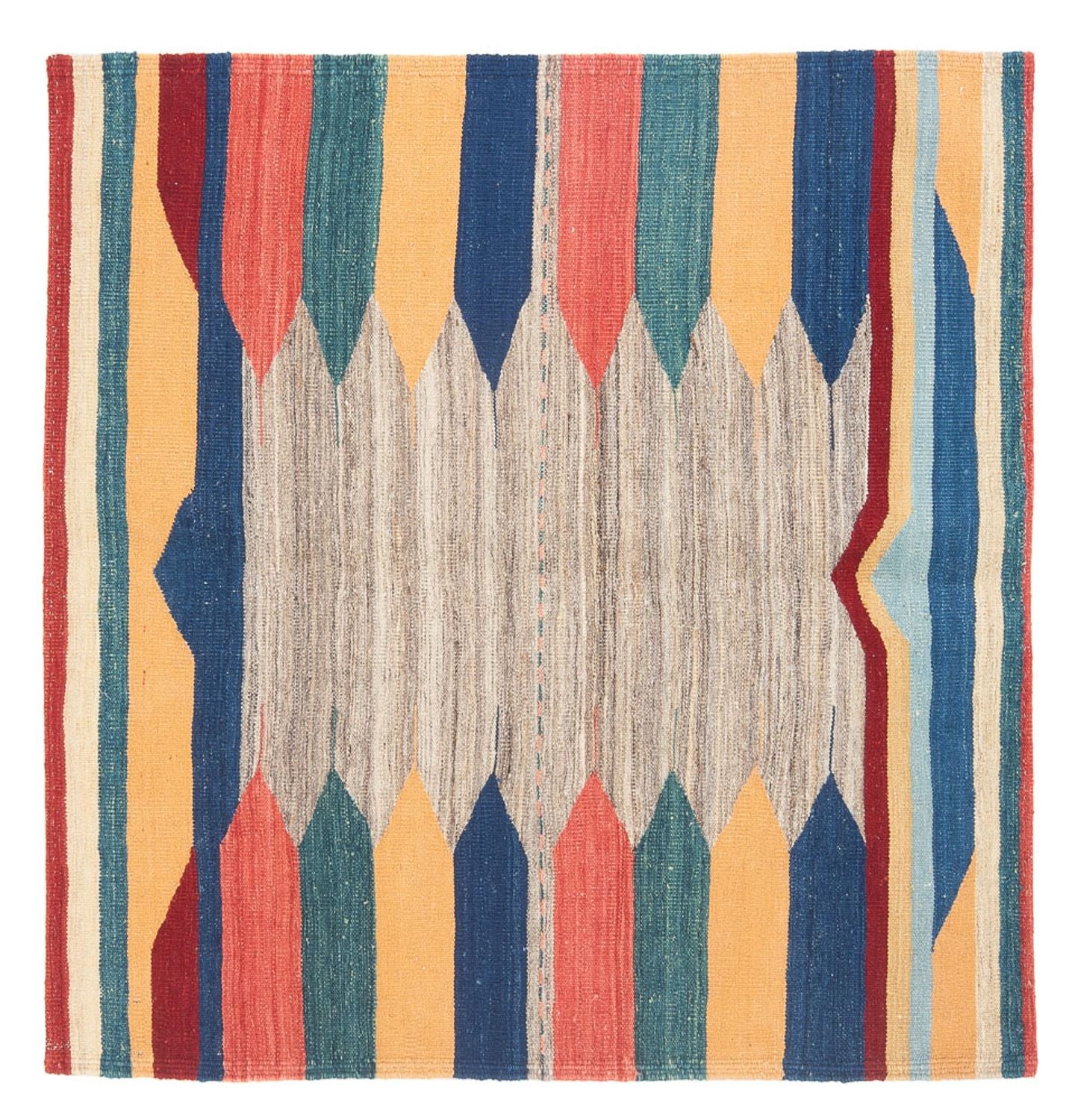Kelim Teppich - Oriental quadratisch  - 128 x 125 cm - minzgrün
