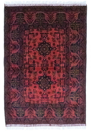 Afghan Teppich - Kunduz 149 x 103 cm - rot