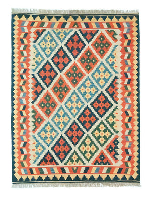 Kelim Teppich - Splash 205 x 157 cm - beige