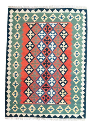 Kelim Teppich - Splash 202 x 150 cm - rot