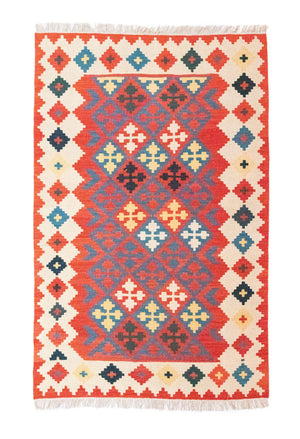 Kelim Teppich - Splash 183 x 120 cm - rot