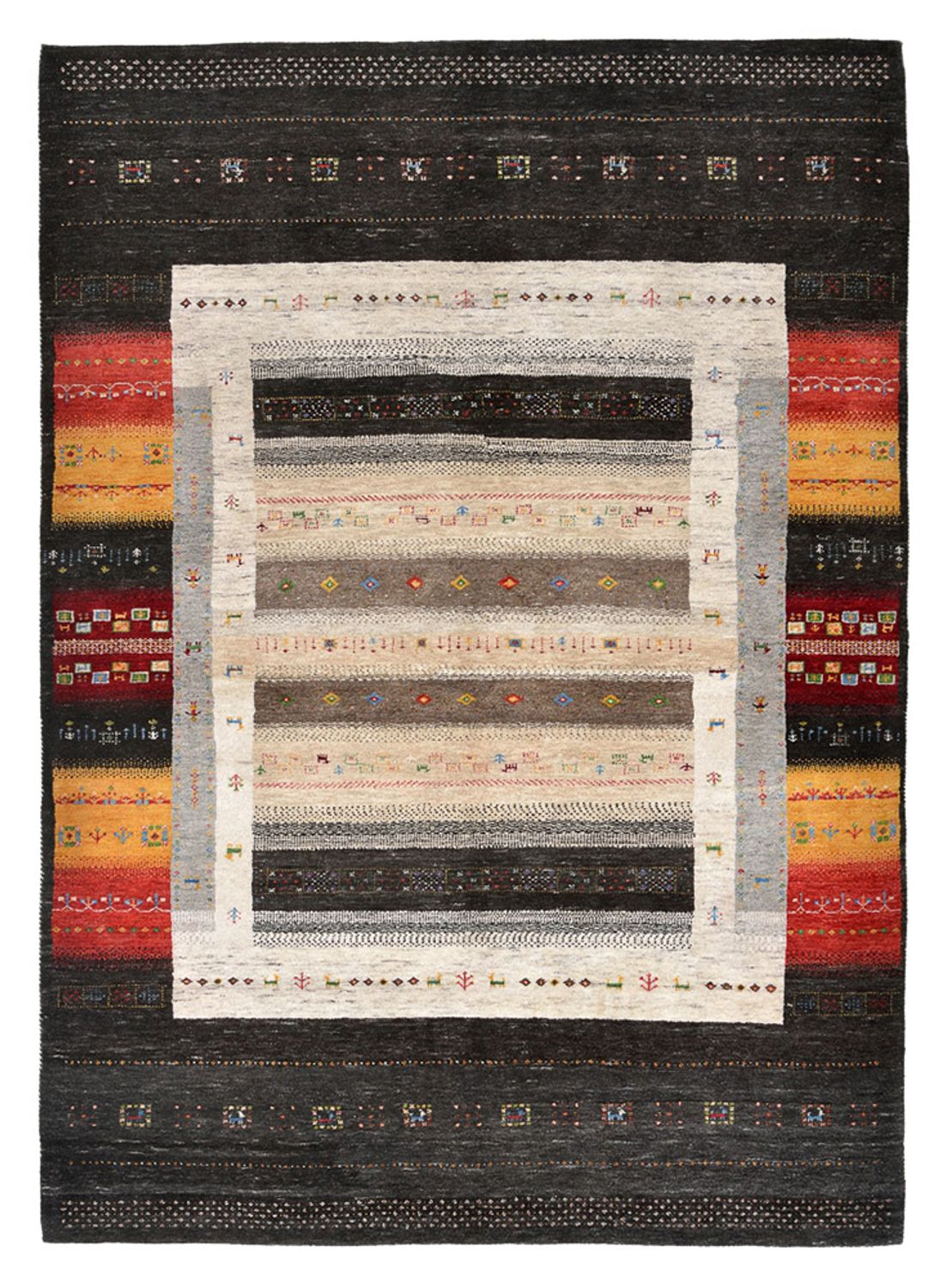 Gabbeh Teppich - Loribaft Indus - 241 x 175 cm - mehrfarbig