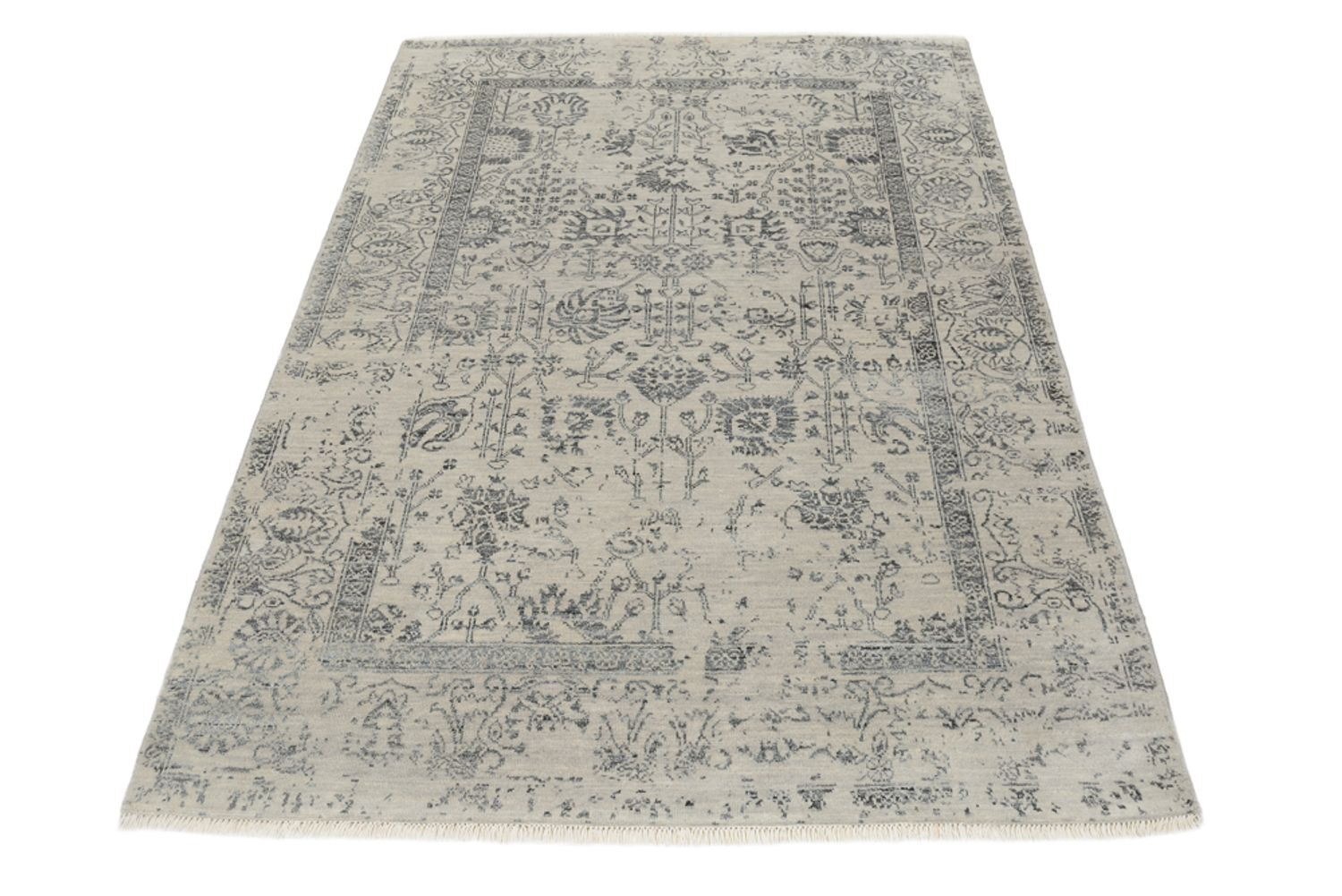 Designer Teppich - 186 x 124 cm - hellgrau