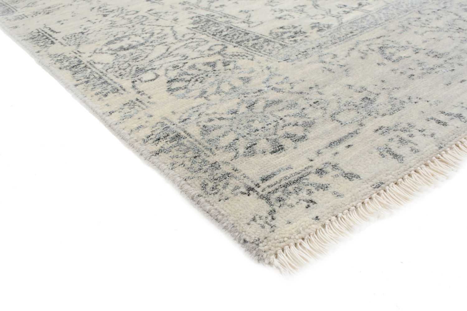 Designer Teppich - 186 x 124 cm - hellgrau