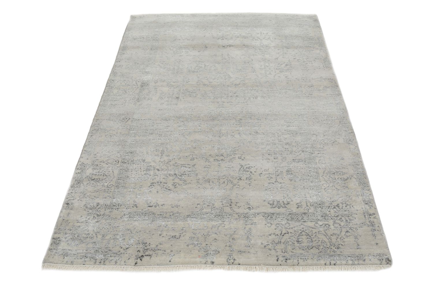 Designer Teppich - 186 x 124 cm - hellgrau