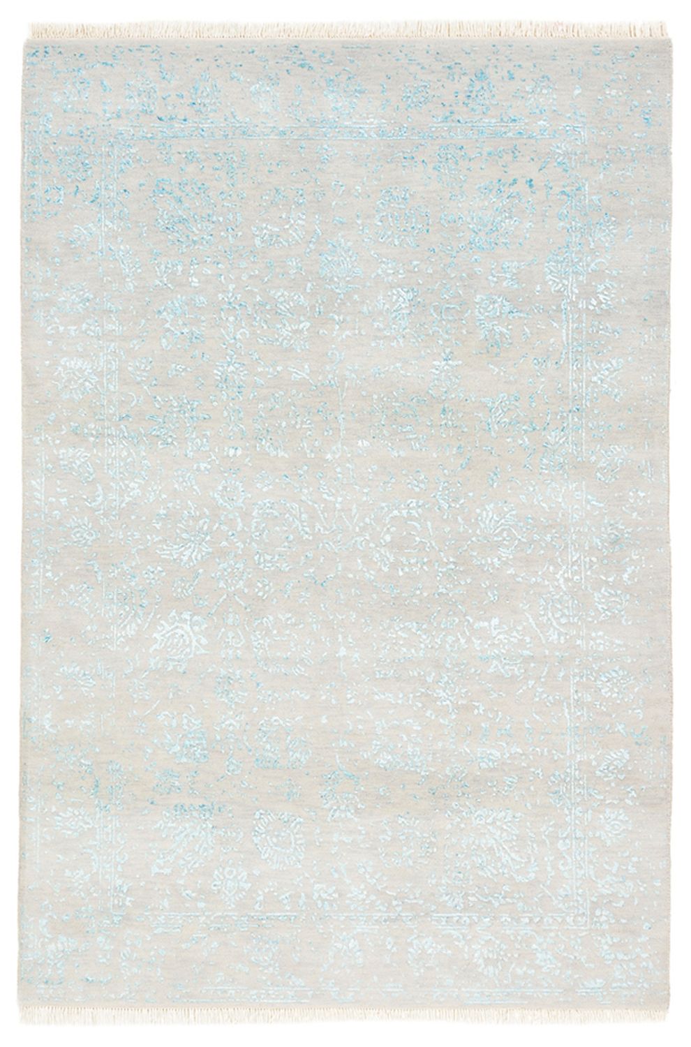 Designer Teppich - 181 x 122 cm - hellgrau