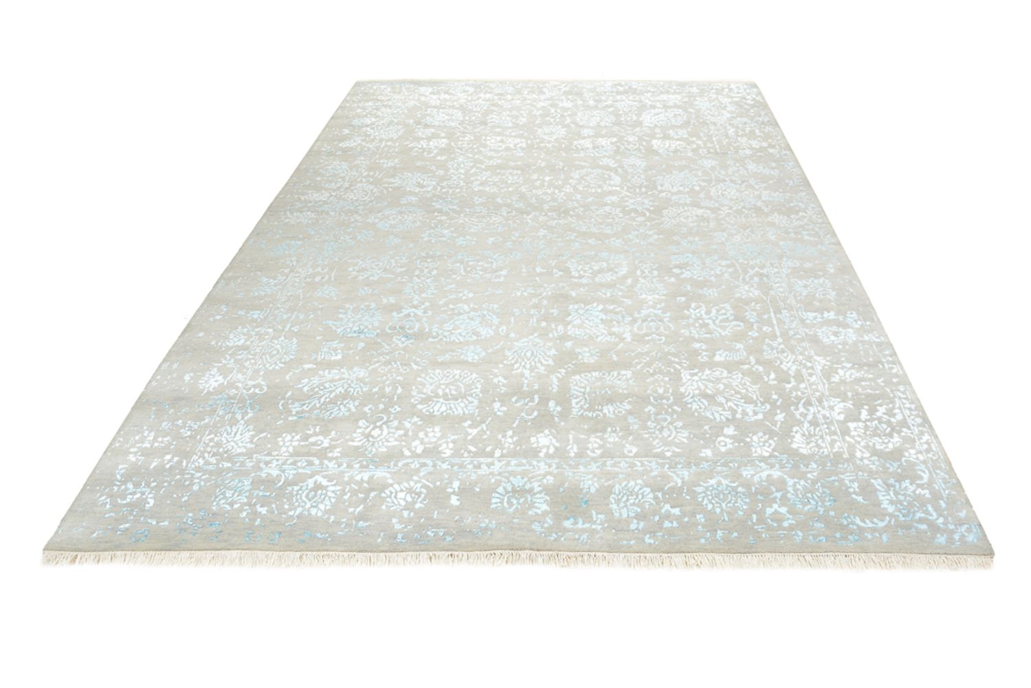 Designer Teppich - 181 x 122 cm - hellgrau