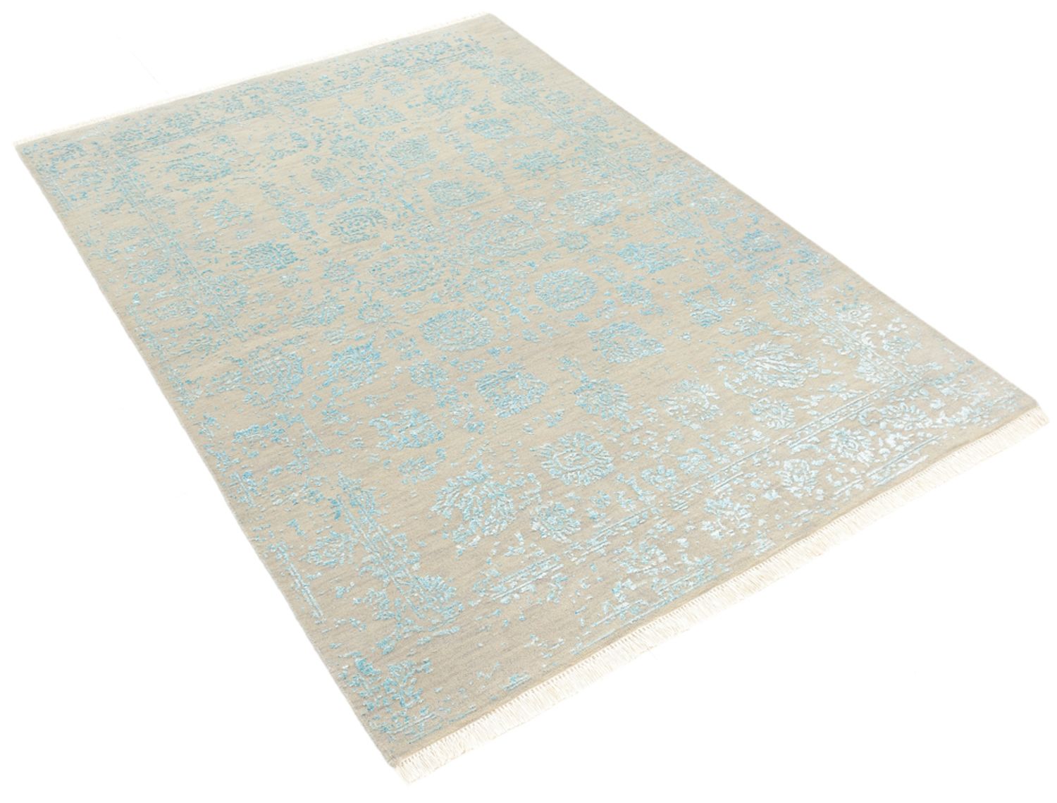 Designer Teppich - 177 x 124 cm - hellgrau