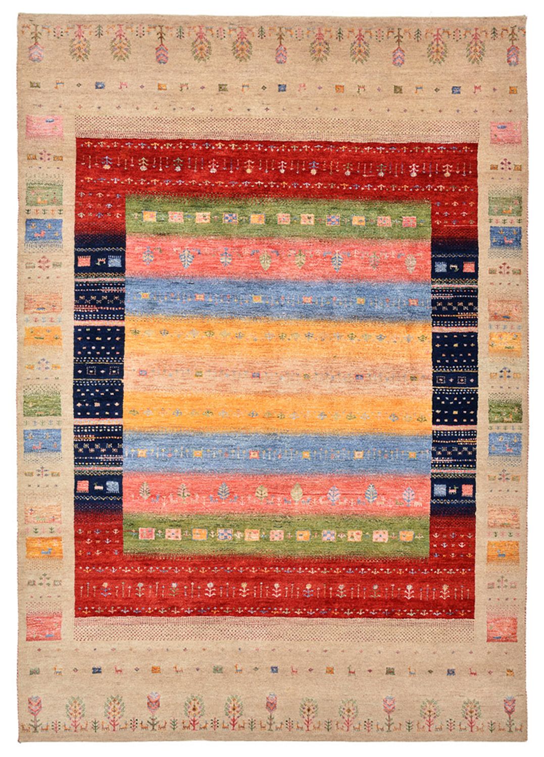 Gabbeh Teppich - Loribaft Indus - 244 x 173 cm - mehrfarbig