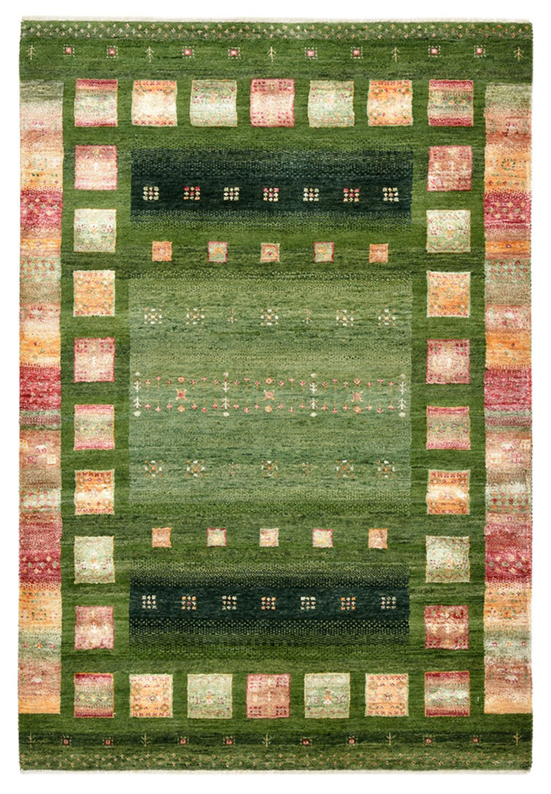 Gabbeh Teppich - Loribaft Indus - 154 x 105 cm - grün