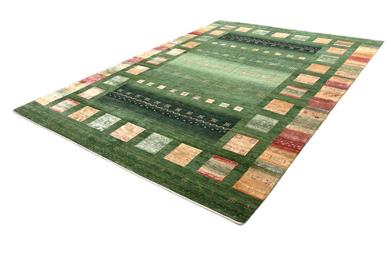 Gabbeh Teppich - Loribaft Indus - 346 x 245 cm - grün