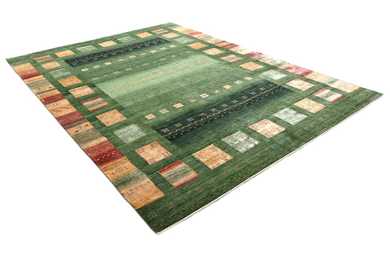 Gabbeh Teppich - Loribaft Indus - 346 x 245 cm - grün