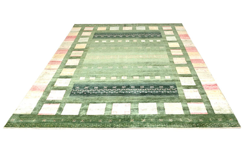 Gabbeh Teppich - Loribaft Indus - 346 x 245 cm - grün