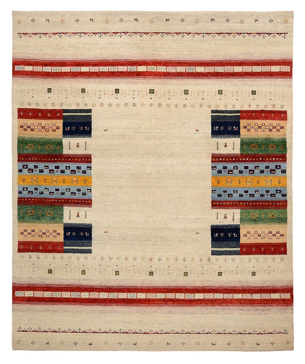 Gabbeh Teppich - Loribaft Indus - 298 x 249 cm - hellbeige