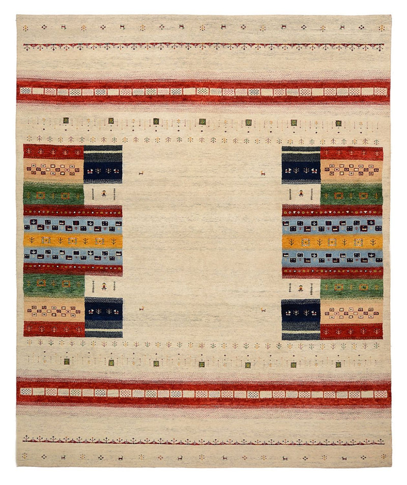 Gabbeh Teppich - Loribaft Indus - 298 x 249 cm - hellbeige