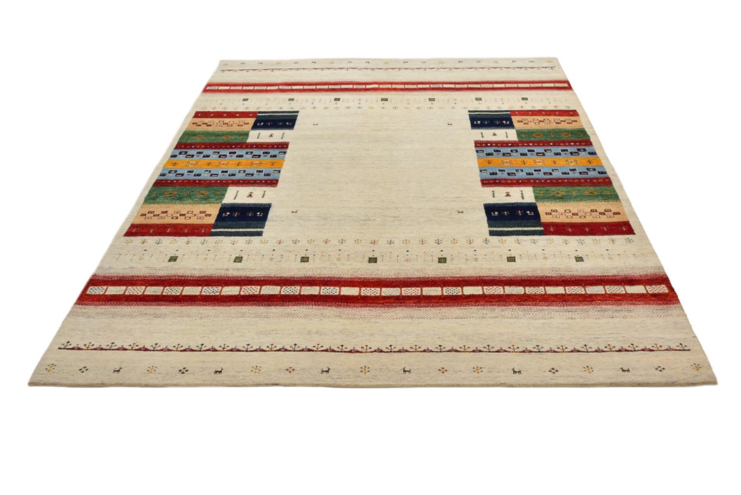 Gabbeh Teppich - Loribaft Indus - 298 x 249 cm - hellbeige