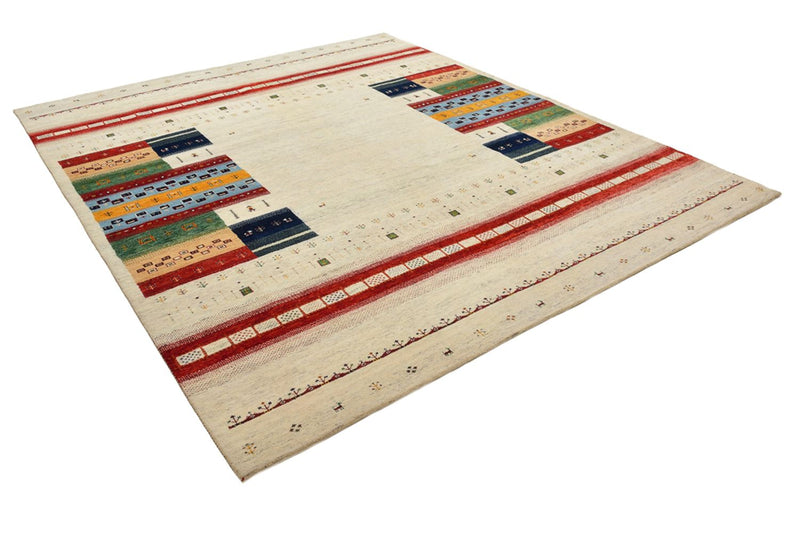 Gabbeh Teppich - Loribaft Indus - 298 x 249 cm - hellbeige